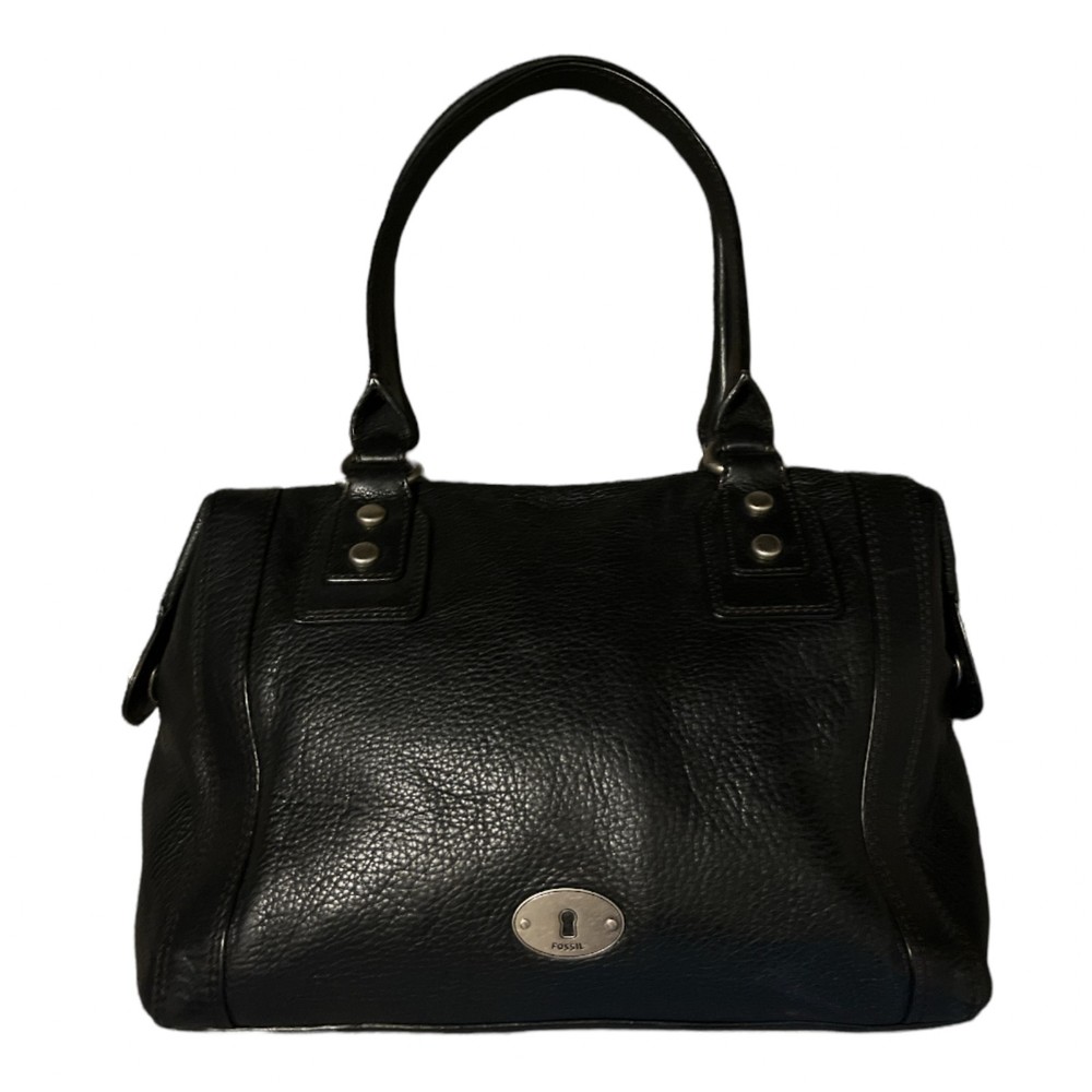 Fossil Marlow Black Pebbled Leather Women's Satchel